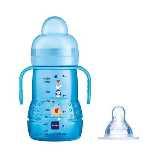 MAM Trainer Cup 2-in-1 220ml - Blue | Luxury Home Accessories | Heulog Glow