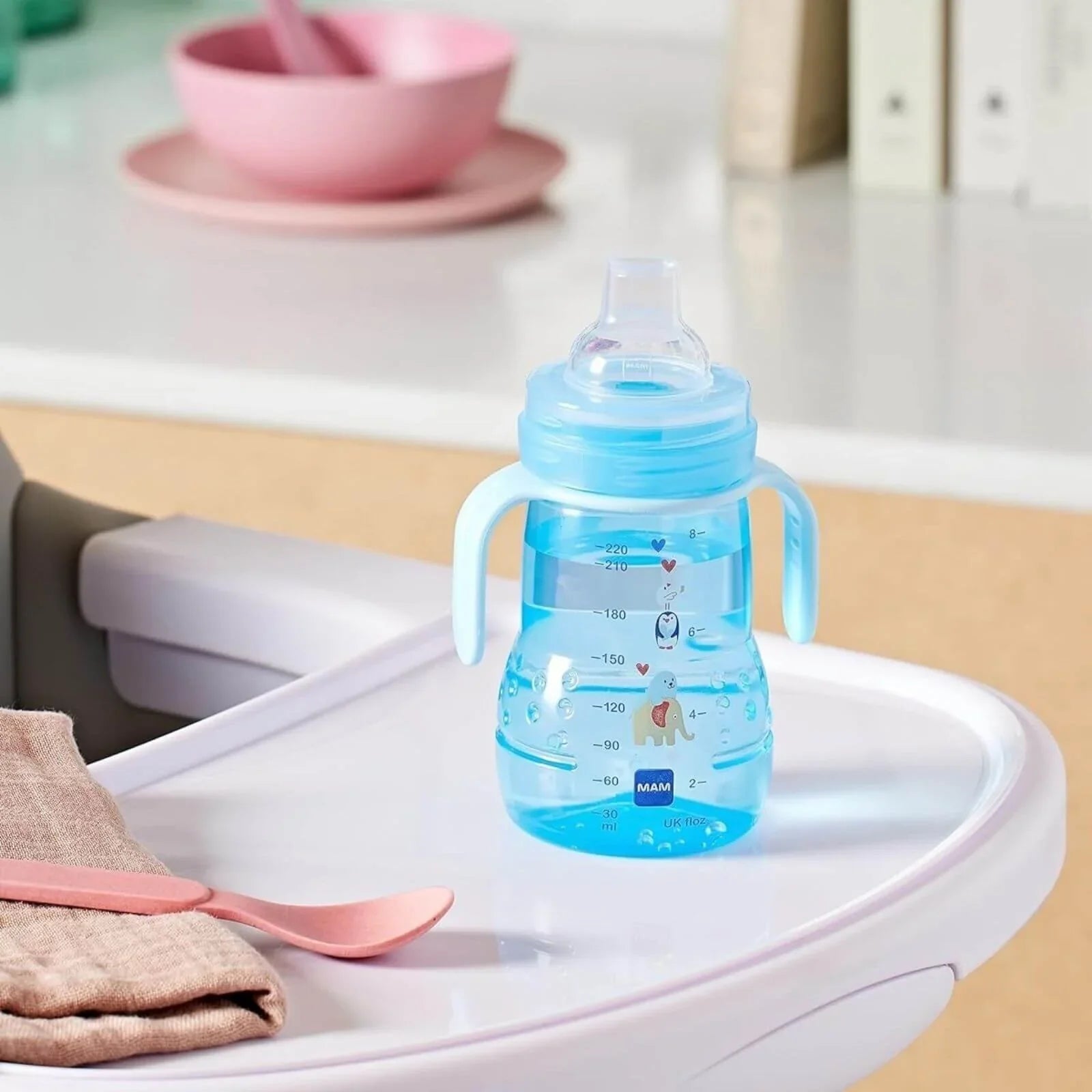 MAM Trainer Cup 2-in-1 220ml - Blue | Luxury Home Accessories | Heulog Glow