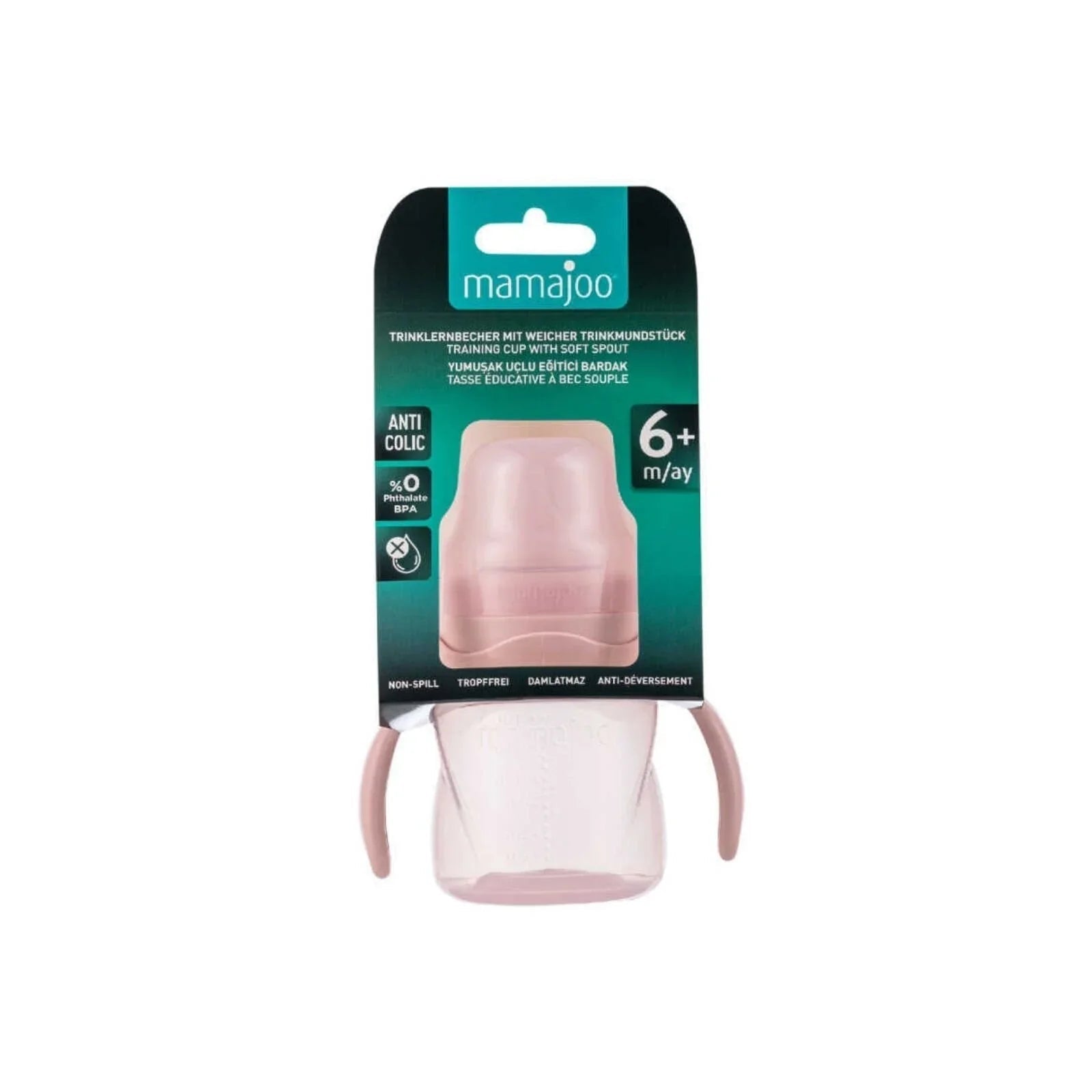 Mamajoo Training Cup with Handles 6+ months 160ml - Powder Pink | Luxury Home Accessories | Heulog Glow