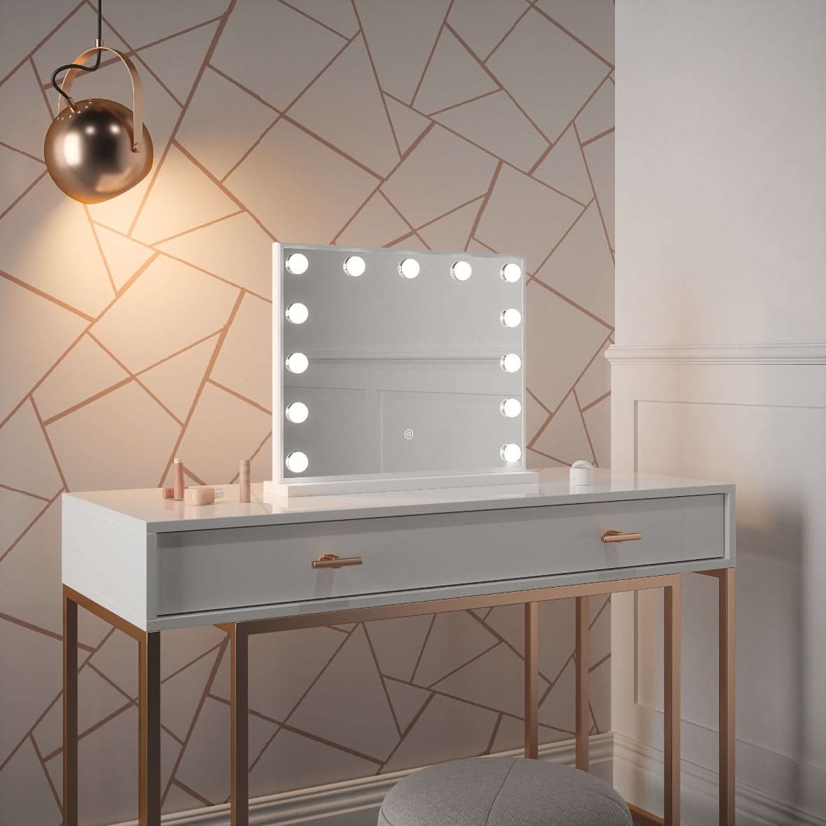 Margot Small Hollywood Mirror 50x42cm | Luxury Home Accessories | Heulog Glow