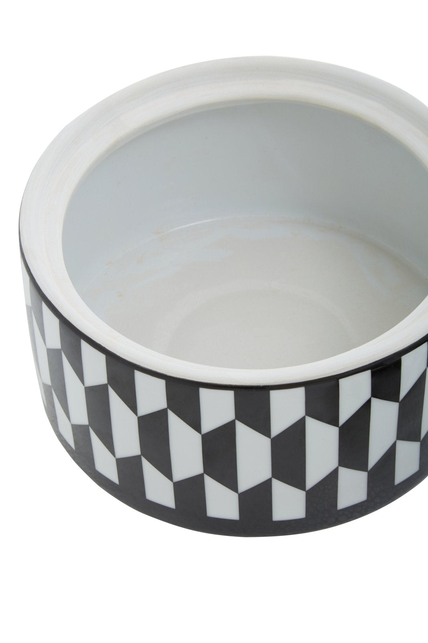 Marlo Large Black and White Geometric Print Ceramic Trinket Box | Luxury Home Accessories | Heulog Glow