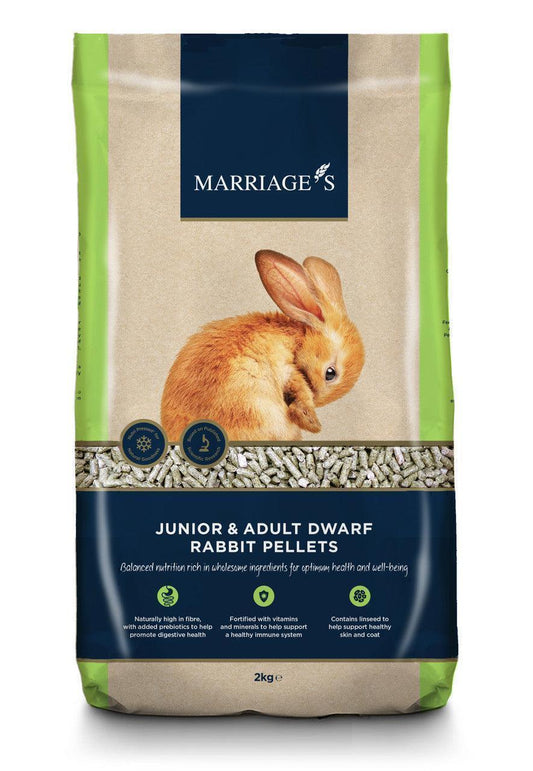 Marriages Junior & Adult Dwarf Rabbit Pellets 2KG | Luxury Home Accessories | Heulog Glow