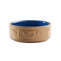 Mason Cash Cane & Blue Lettered Dog Bowl 7" | Luxury Home Accessories | Heulog Glow