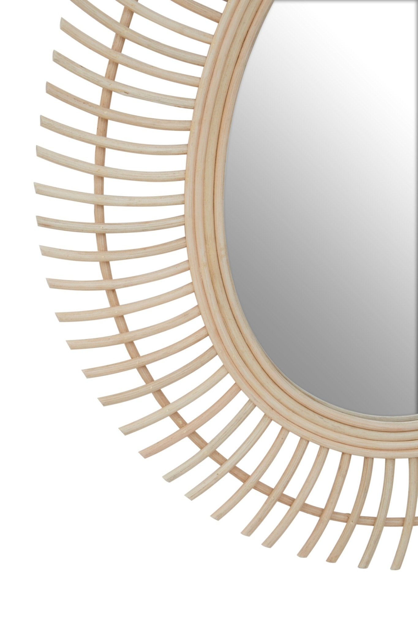 Mataram Teardrop Natural Rattan Wall Mirror | Luxury Home Accessories | Heulog Glow