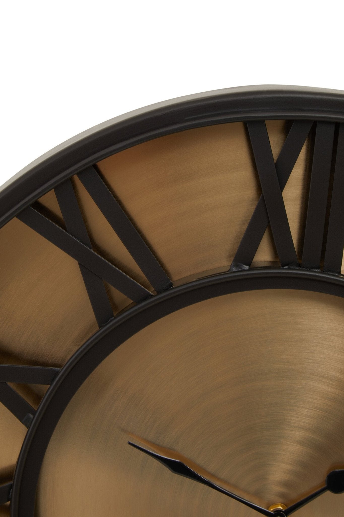 Mateo 51cm Dia Black and Antique Gold Large Wall Clock | Luxury Home Accessories | Heulog Glow