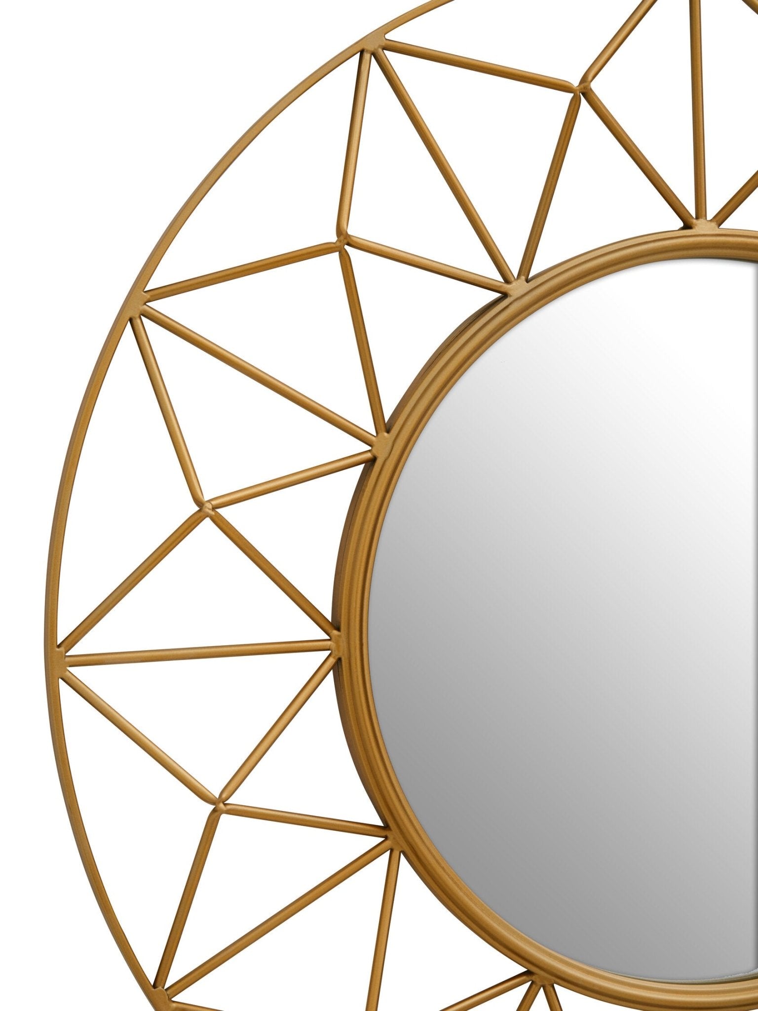 Matera 3D Round Gold Wall Mirror | Luxury Home Accessories | Heulog Glow