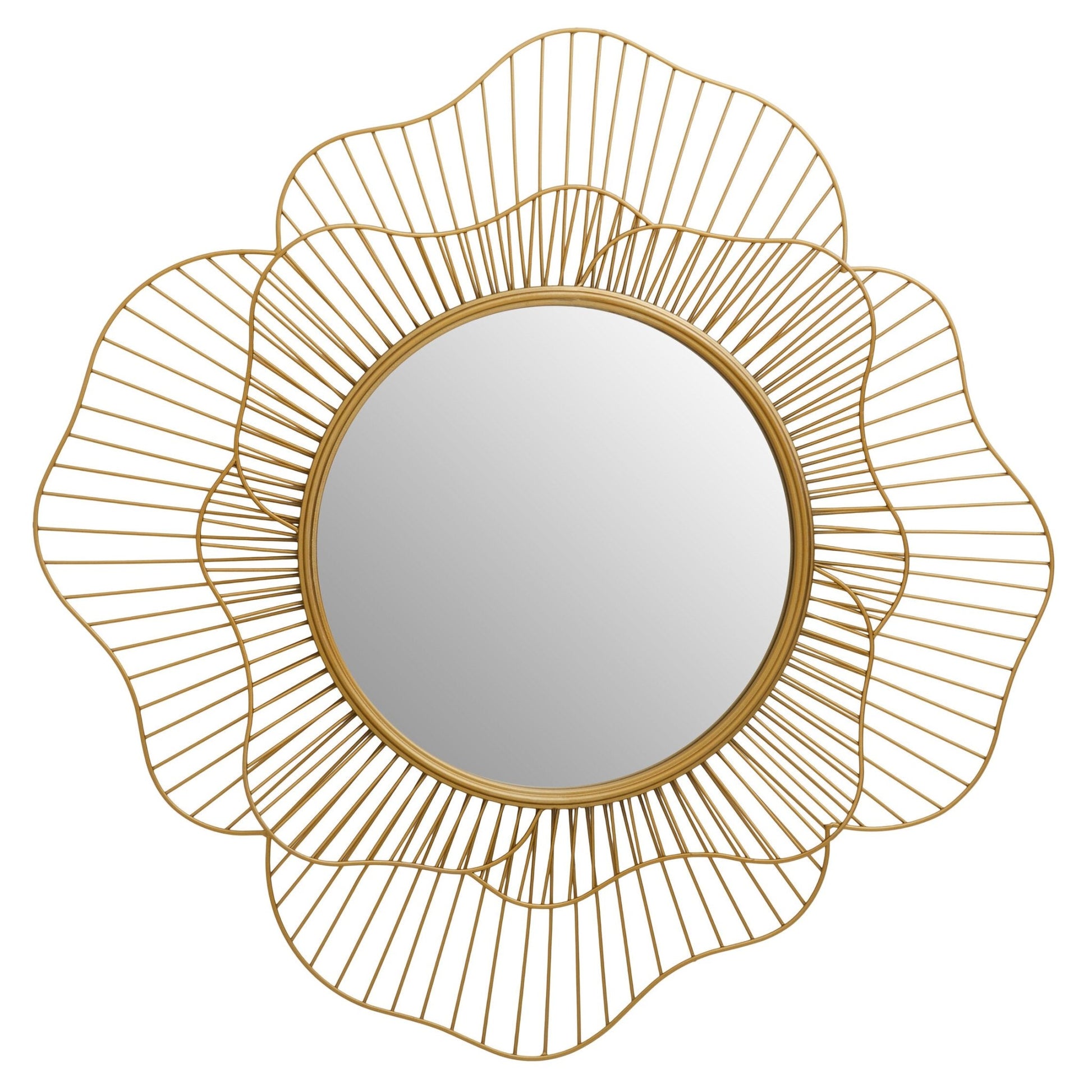 Matera Gold Flower Wall Mirror | Luxury Home Accessories | Heulog Glow