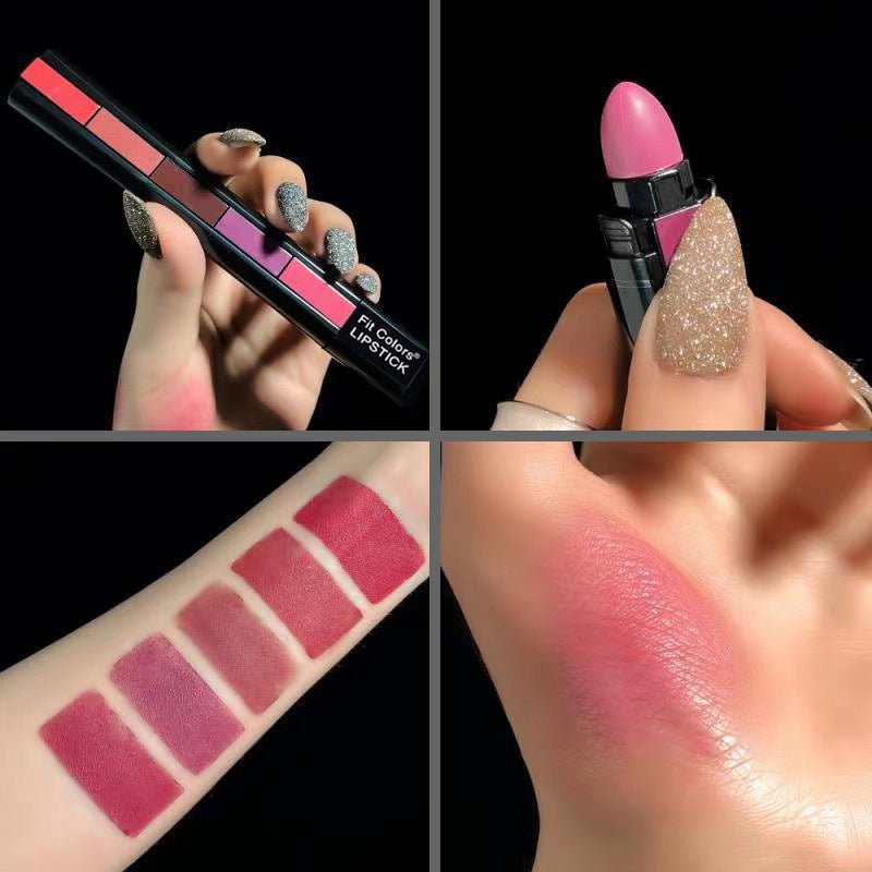 Matte 5-color Lipstick Set Velvet Lip Stick Non-stick Lip Gloss Long Lasting Waterproof Sexy Red Lipstick | Luxury Home Accessories | Heulog Glow