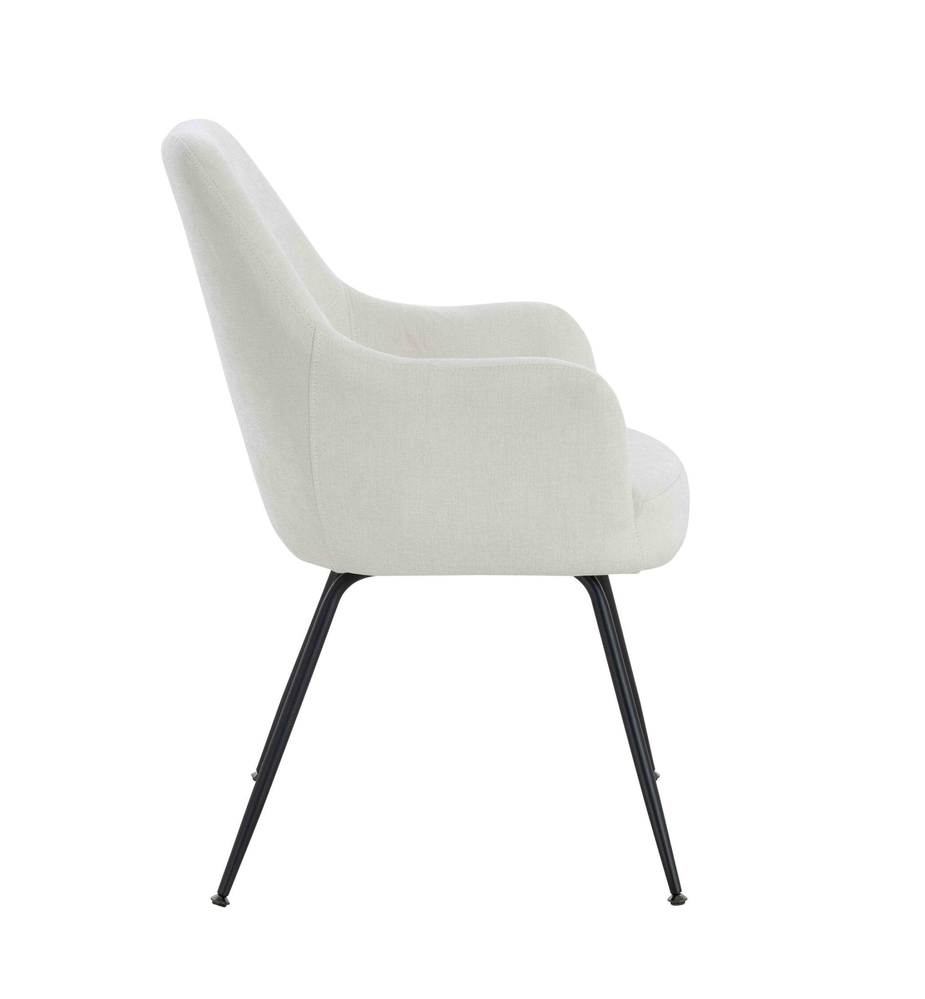Maxwell Set of 2 Light Beige Textured Fabric Dining Chairs with Arms | Luxury Home Accessories | Heulog Glow