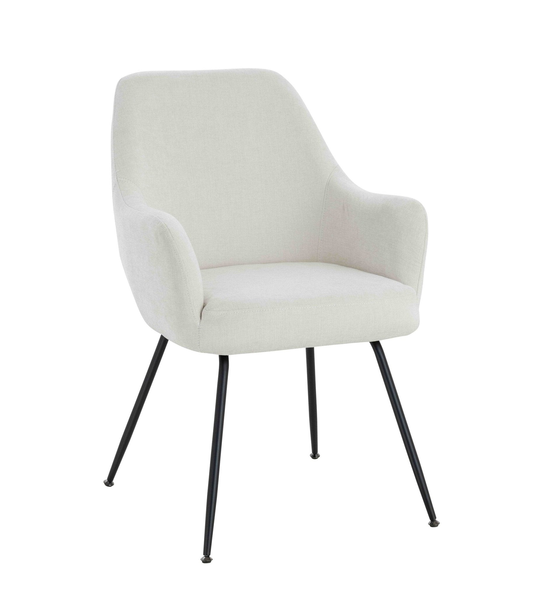 Maxwell Set of 2 Light Beige Textured Fabric Dining Chairs with Arms | Luxury Home Accessories | Heulog Glow