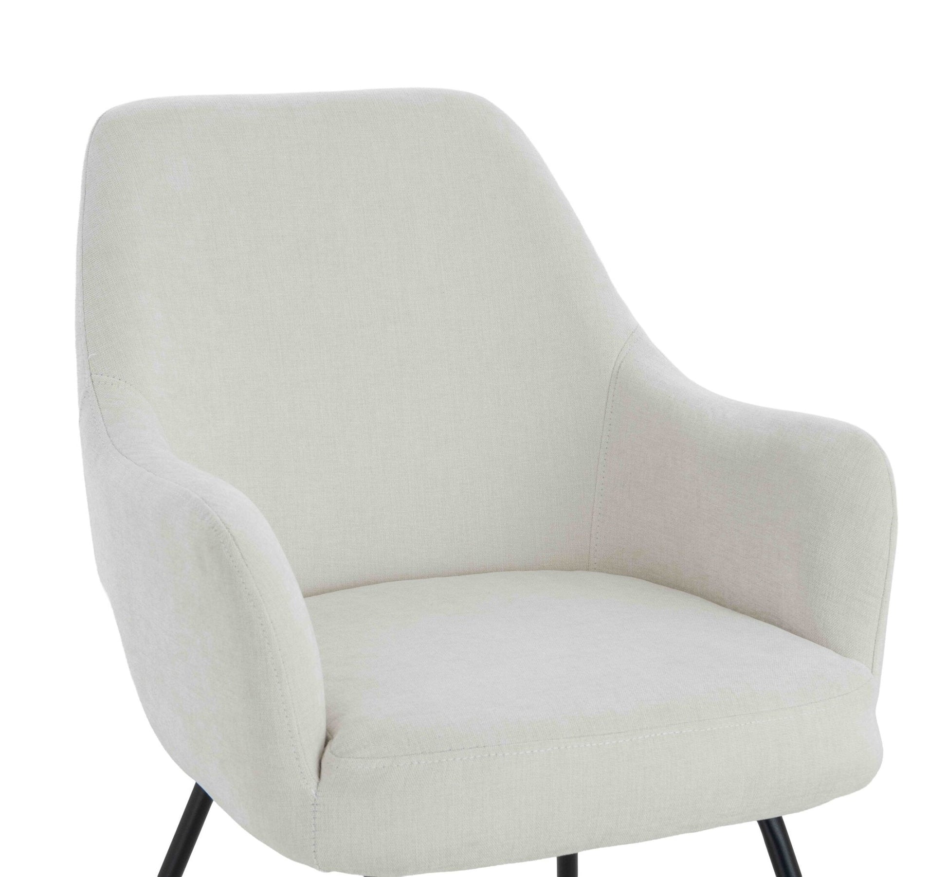 Maxwell Set of 2 Light Beige Textured Fabric Dining Chairs with Arms | Luxury Home Accessories | Heulog Glow