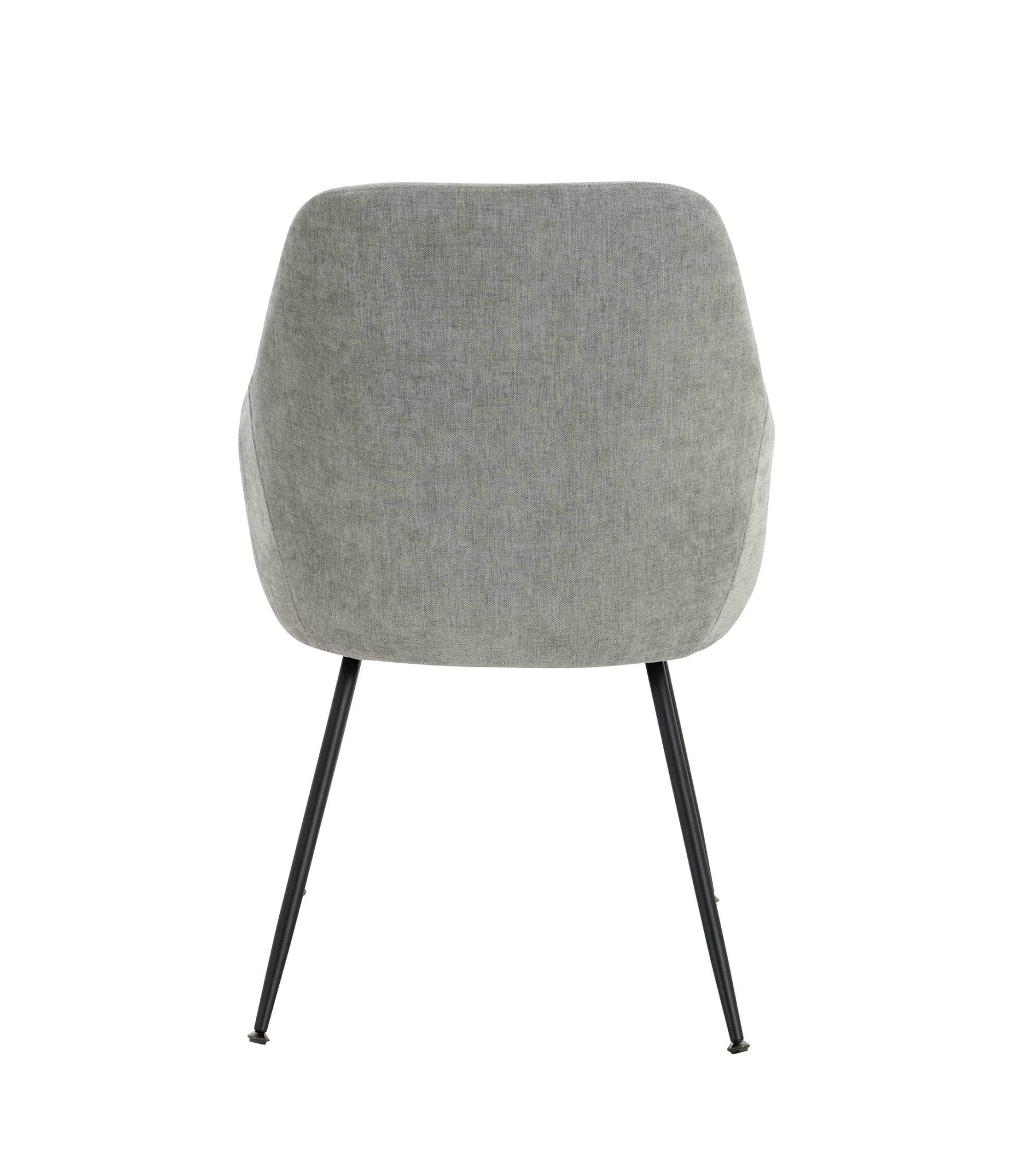 Maxwell Set of 2 Light Grey Textured Fabric Dining Chairs with Arms | Luxury Home Accessories | Heulog Glow