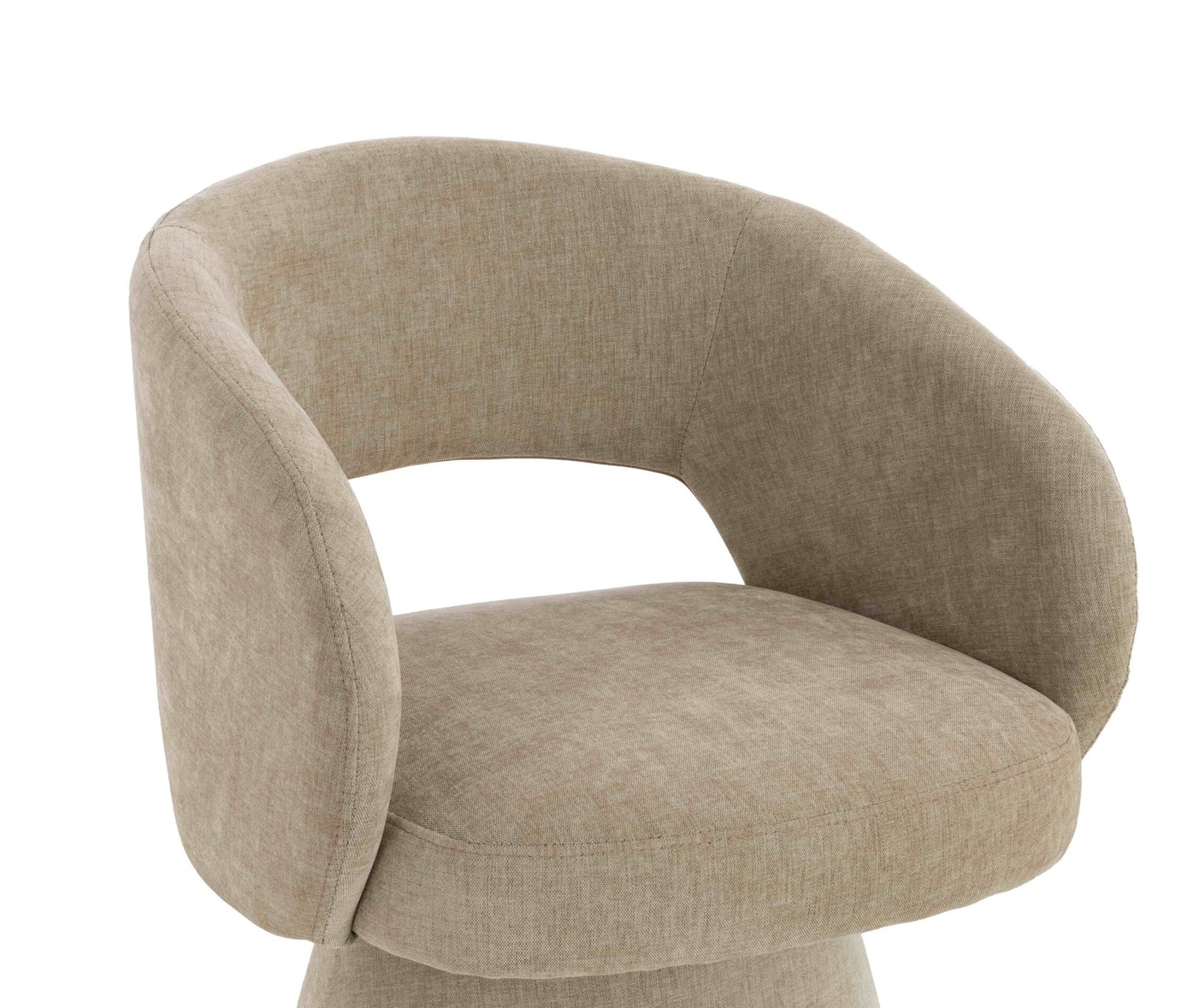 Maxwell Stone Fabric Curved Accent  Dining Chair | Luxury Home Accessories | Heulog Glow