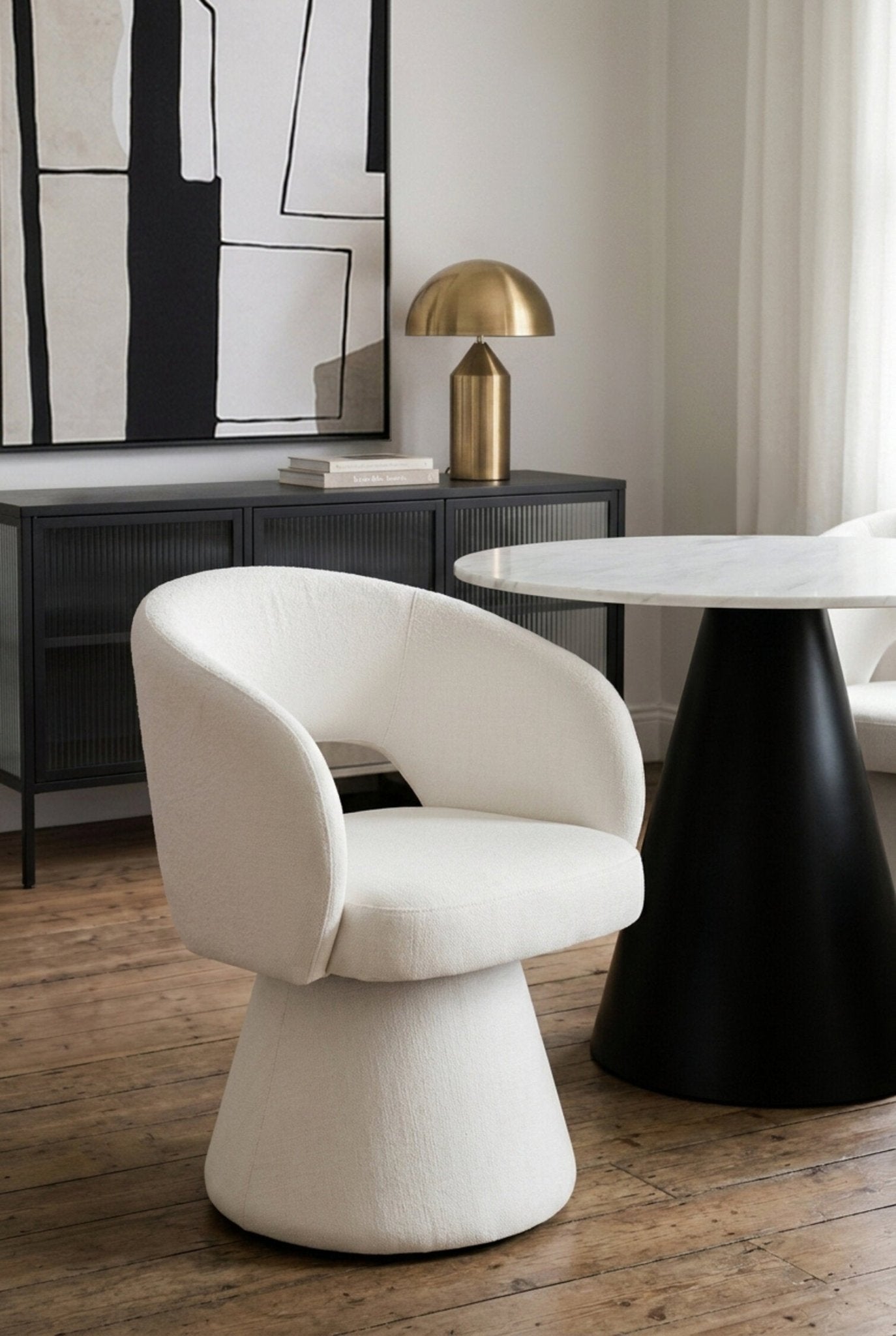Maxwell Textured Beige Fabric Curved Accent Dining Chair | Luxury Home Accessories | Heulog Glow