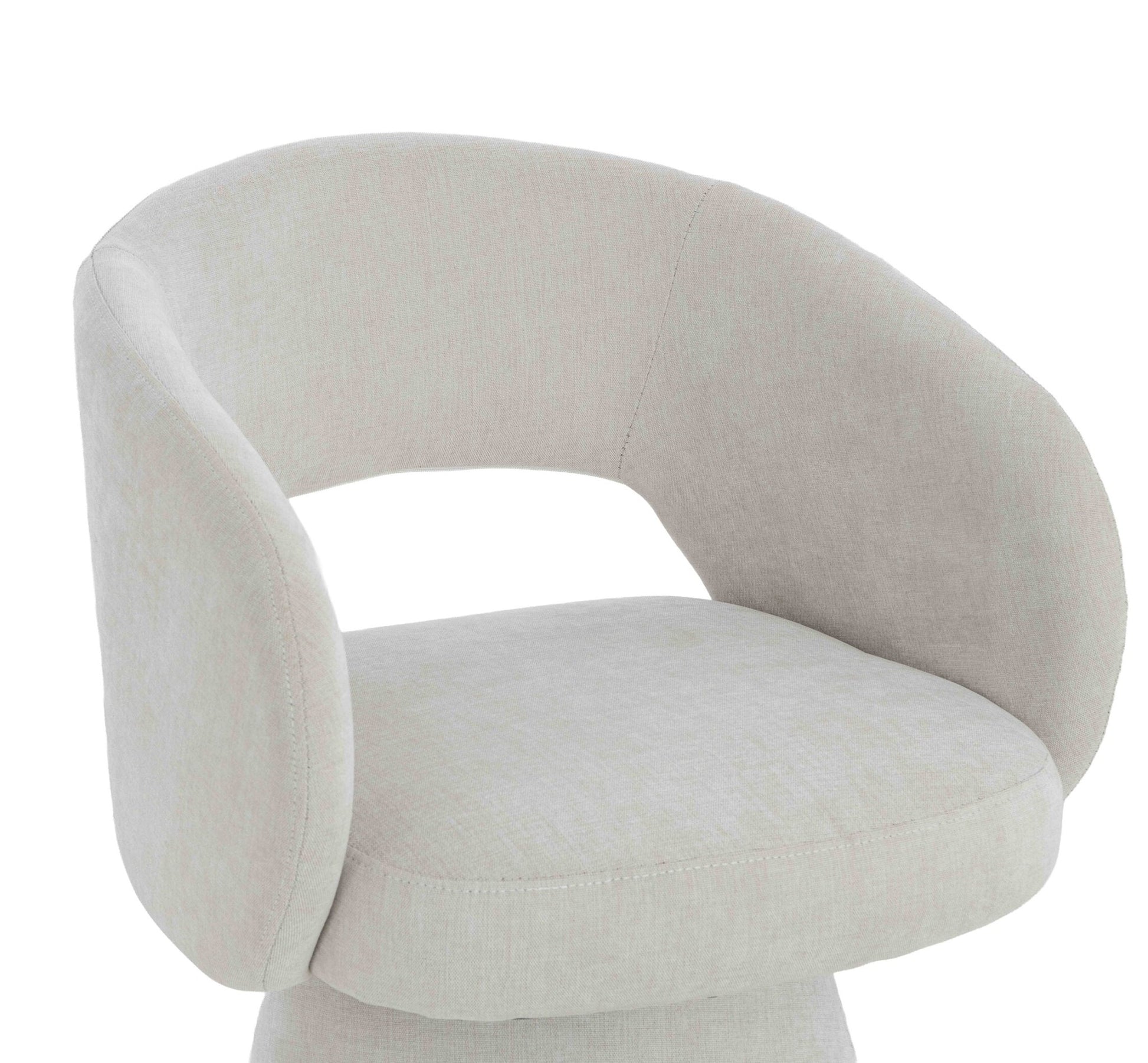 Maxwell Textured Beige Fabric Curved Accent Dining Chair | Luxury Home Accessories | Heulog Glow