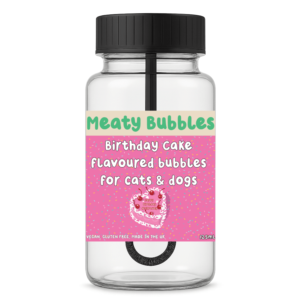 Meaty Bubbles Birthday Cake Bubbles 125ml  | Luxury Home Accessories | Heulog Glow
