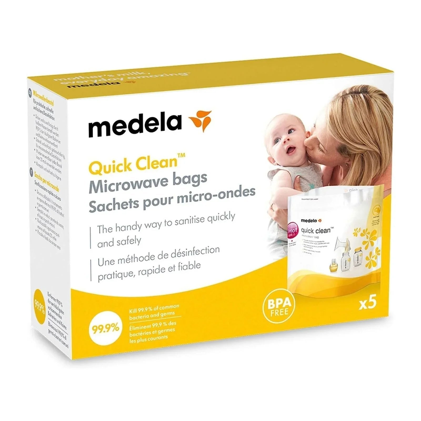 Medela Quick Clean Micro-Steam Bags Pack of 5 | Luxury Home Accessories | Heulog Glow