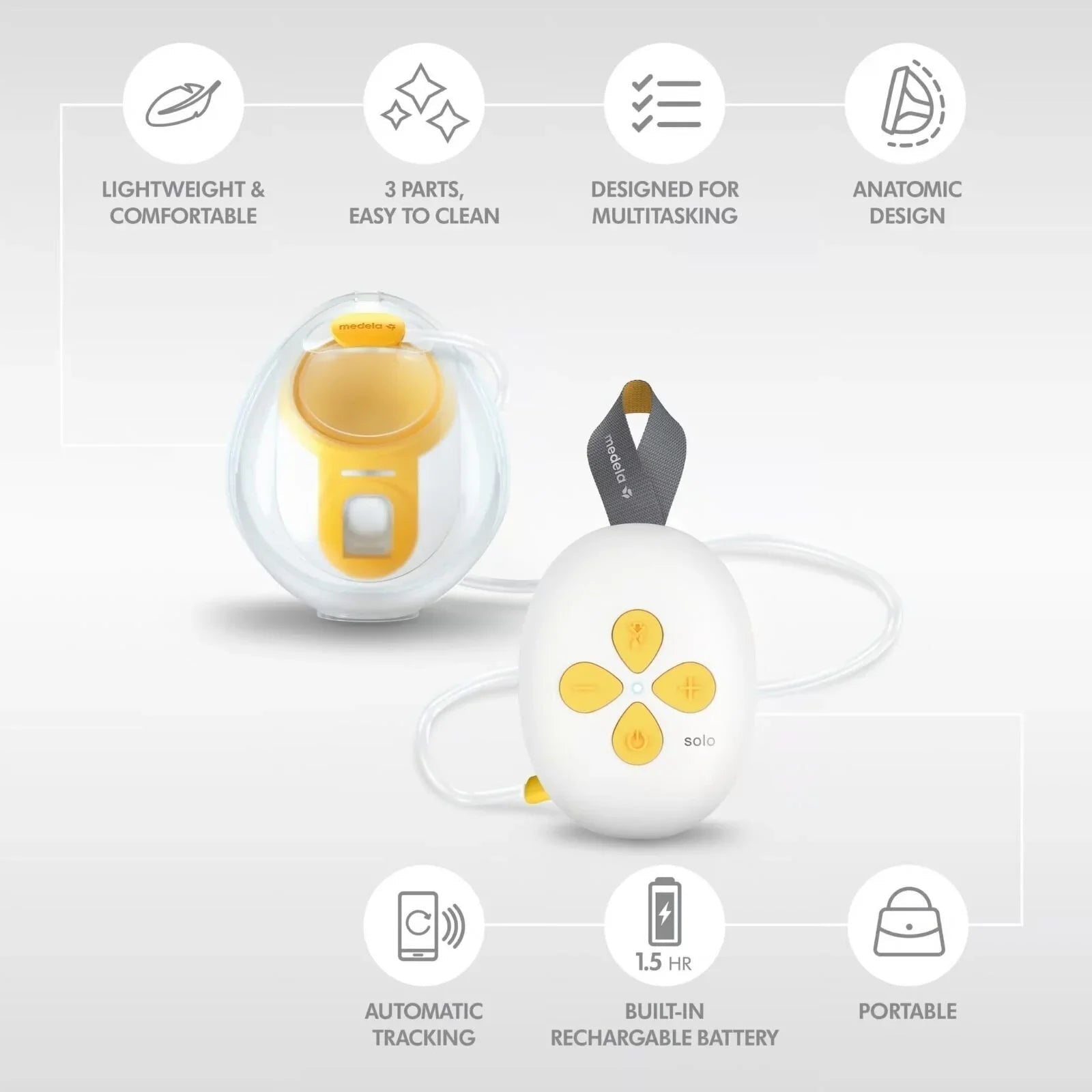 Medela Solo Hands-Free Single Electric Breast Pump | Luxury Home Accessories | Heulog Glow