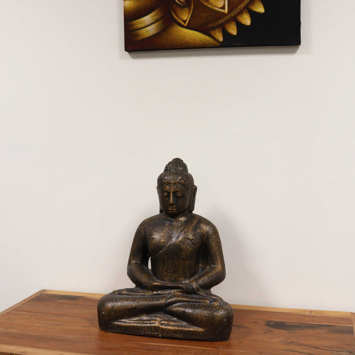 Medium Buddha Classic Antique Gold - 0.5m | Luxury Home Accessories | Heulog Glow