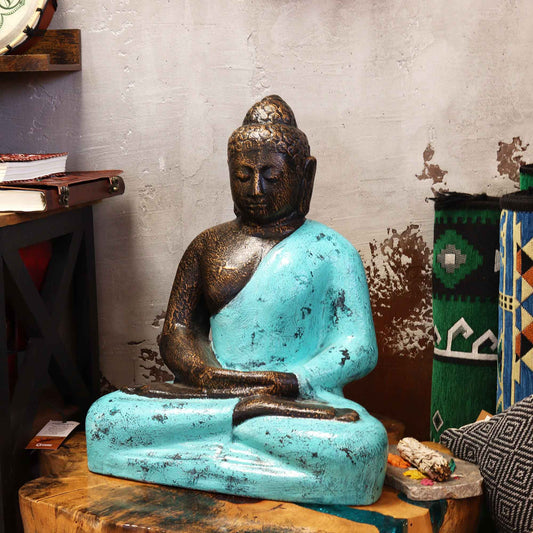 Medium Buddha Classic Turquoise & Stone - 0.5m | Luxury Home Accessories | Heulog Glow