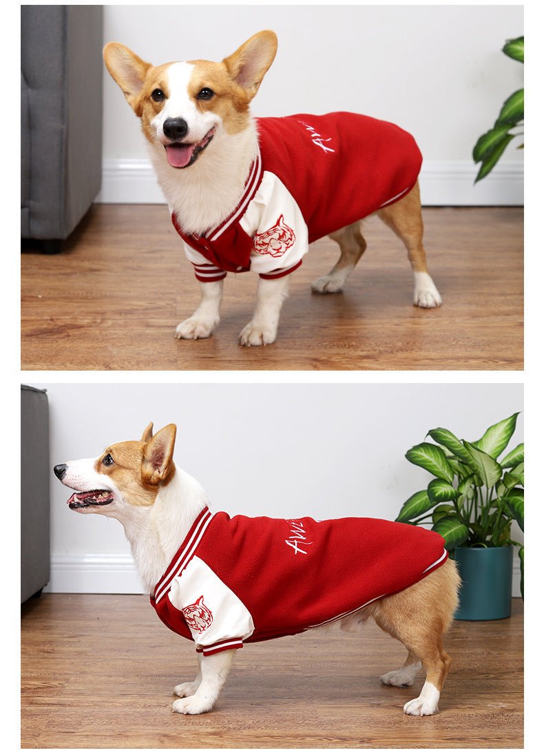 Medium Dog Clothes Baseball Sweater | Luxury Home Accessories | Heulog Glow