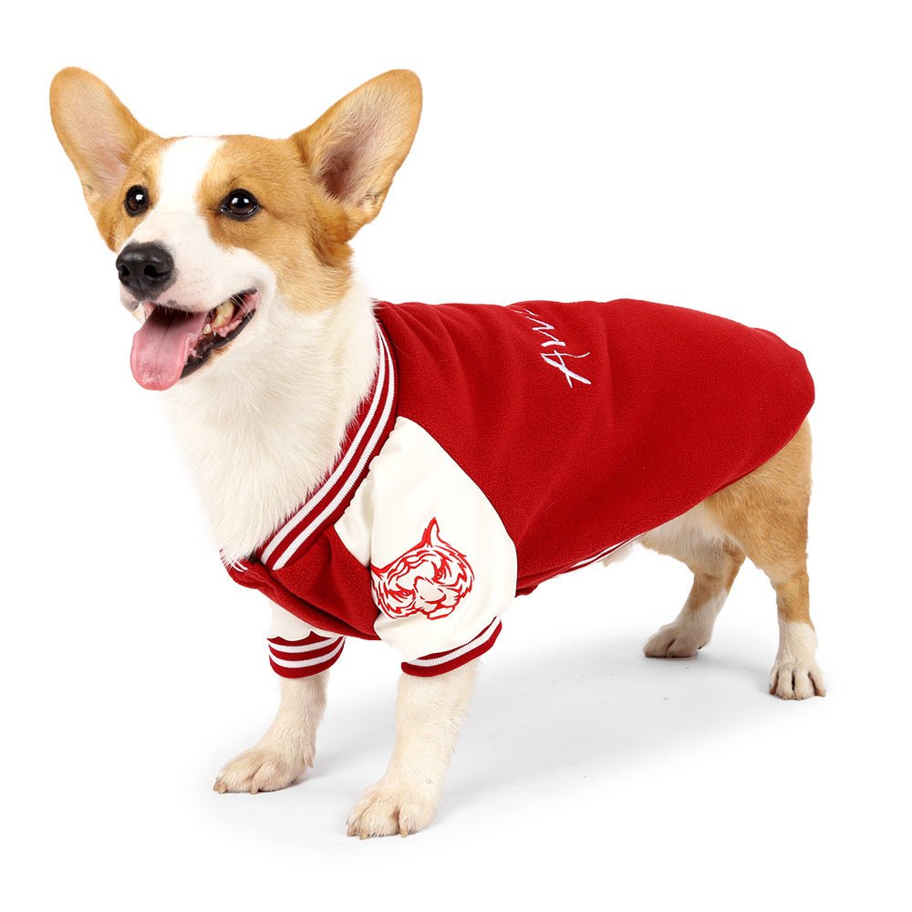 Medium Dog Clothes Baseball Sweater | Luxury Home Accessories | Heulog Glow