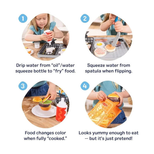 Melissa & Doug Flip & Fry Grill Play Set | Luxury Home Accessories | Heulog Glow