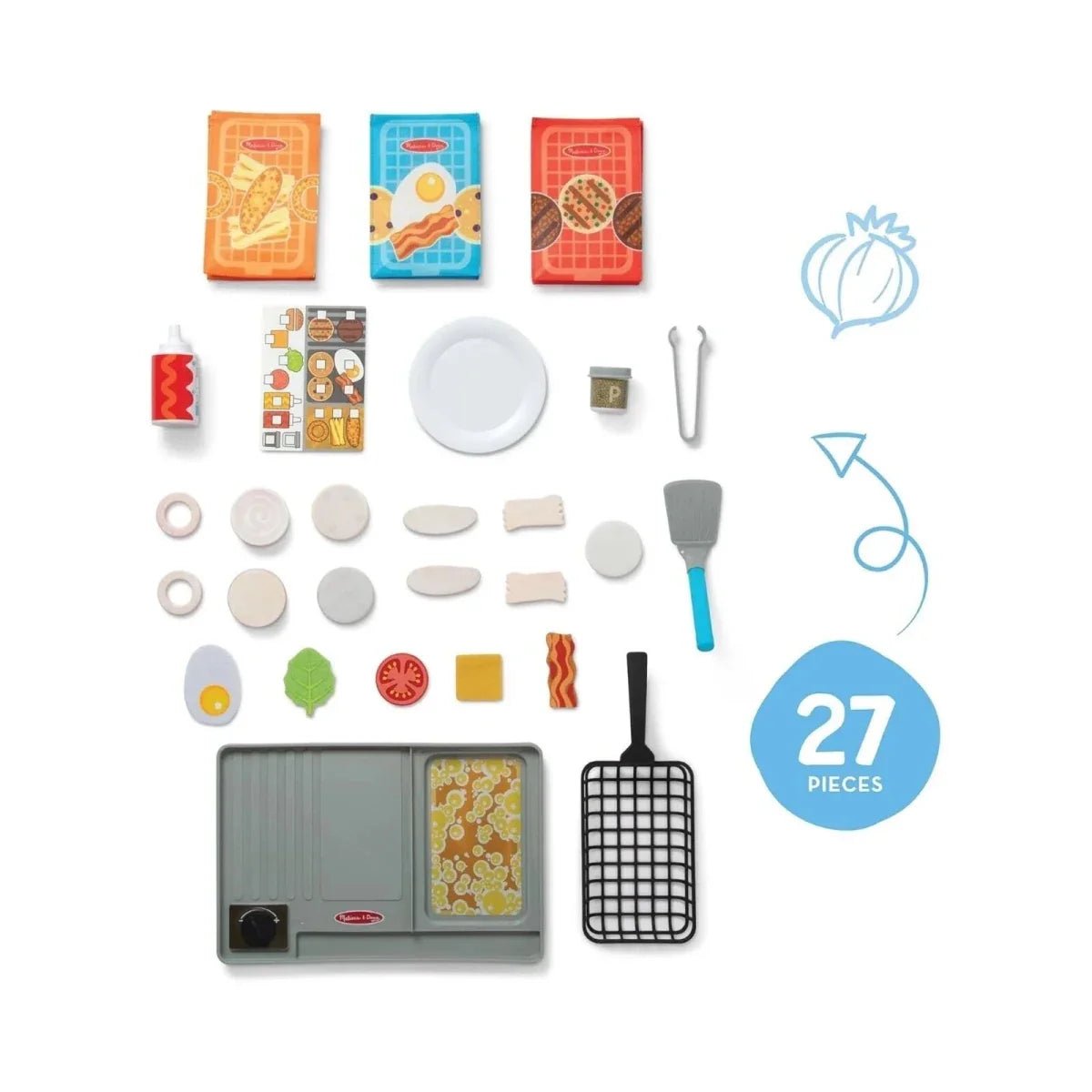 Melissa & Doug Flip & Fry Grill Play Set | Luxury Home Accessories | Heulog Glow