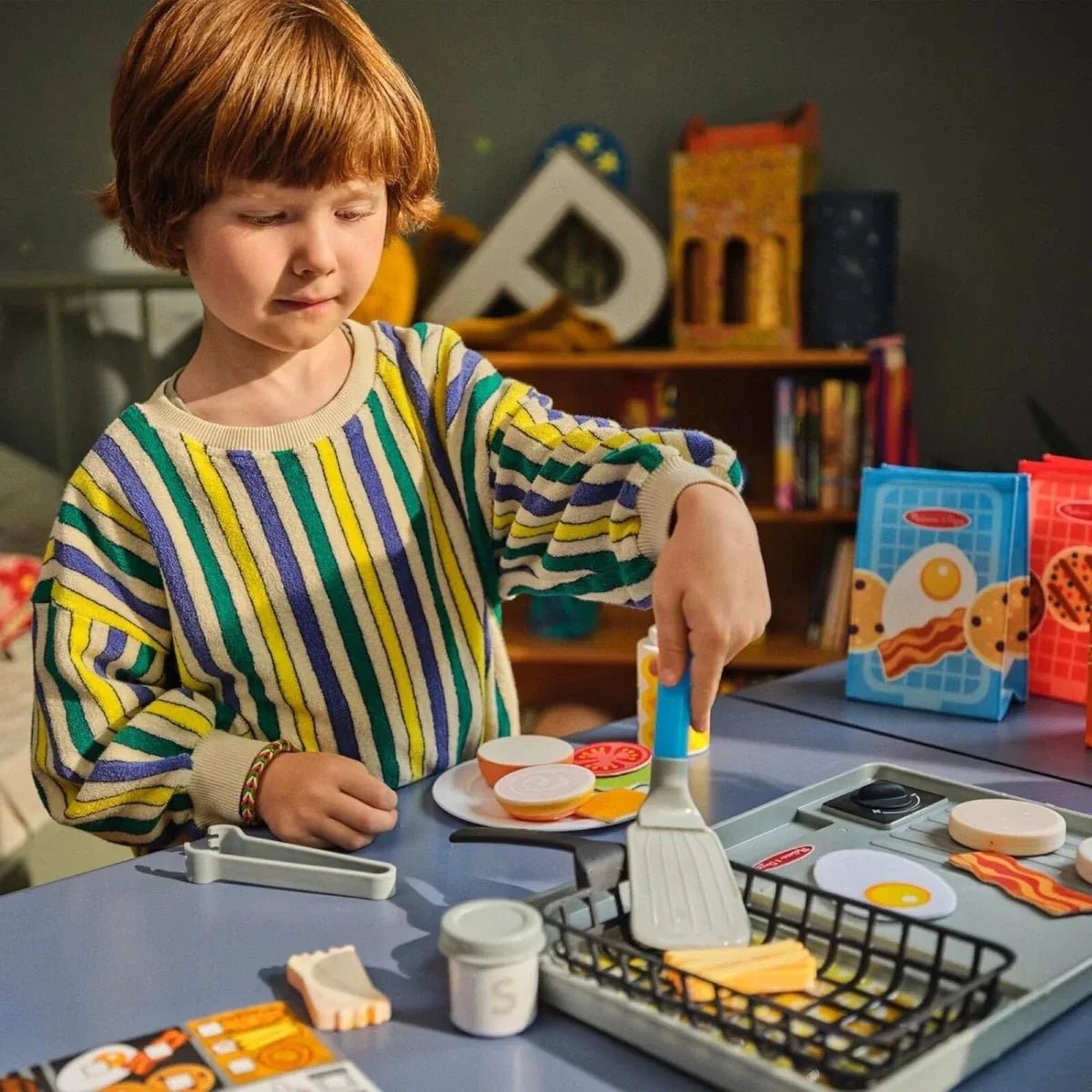 Melissa & Doug Flip & Fry Grill Play Set | Luxury Home Accessories | Heulog Glow