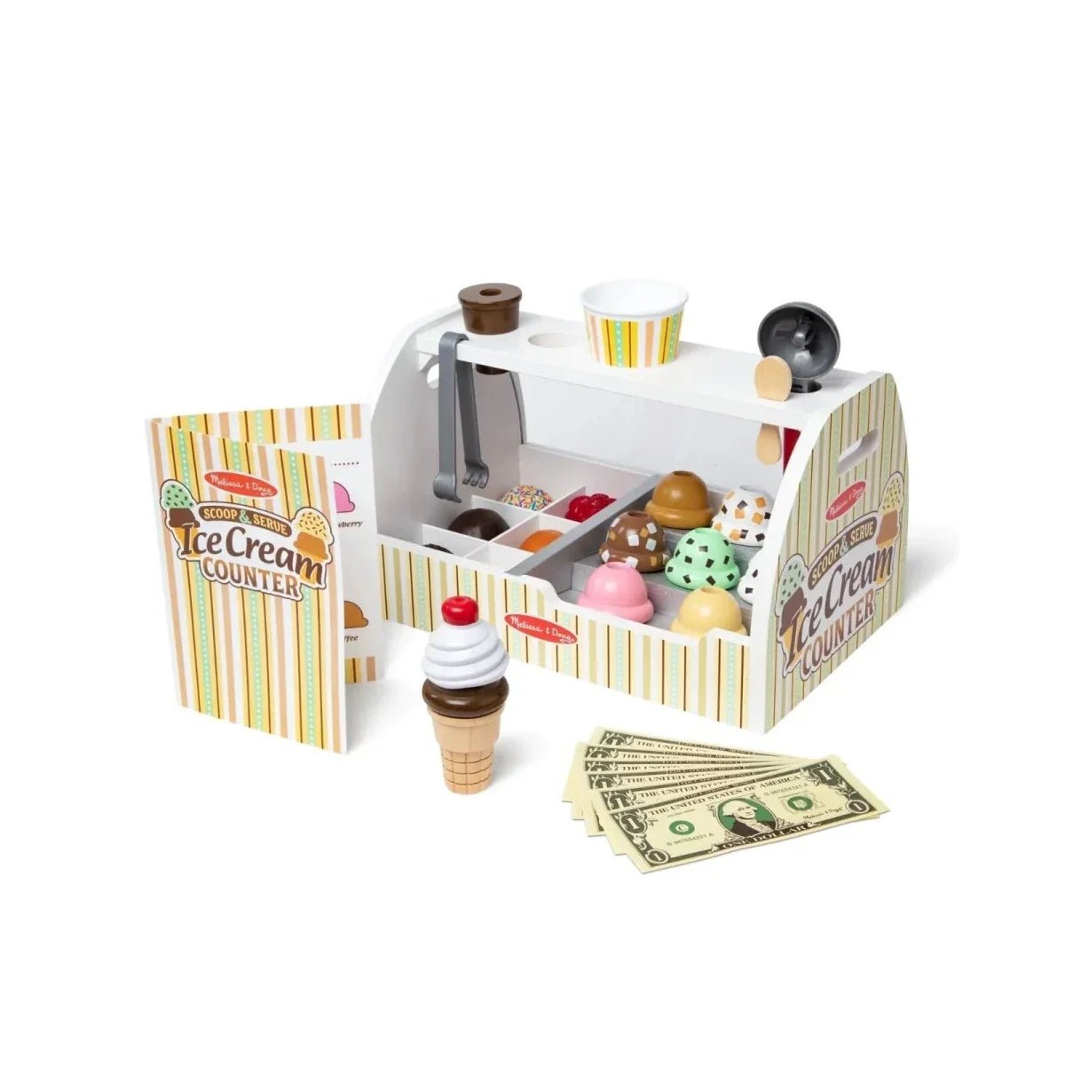Melissa & Doug Wooden Ice Cream Counter Play Set | Luxury Home Accessories | Heulog Glow