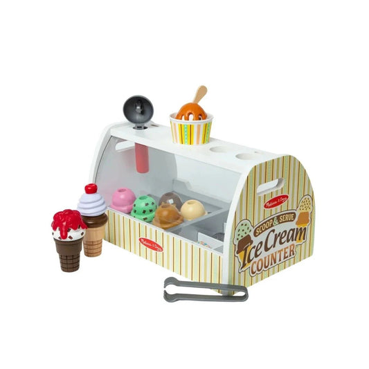 Melissa & Doug Wooden Ice Cream Counter Play Set | Luxury Home Accessories | Heulog Glow