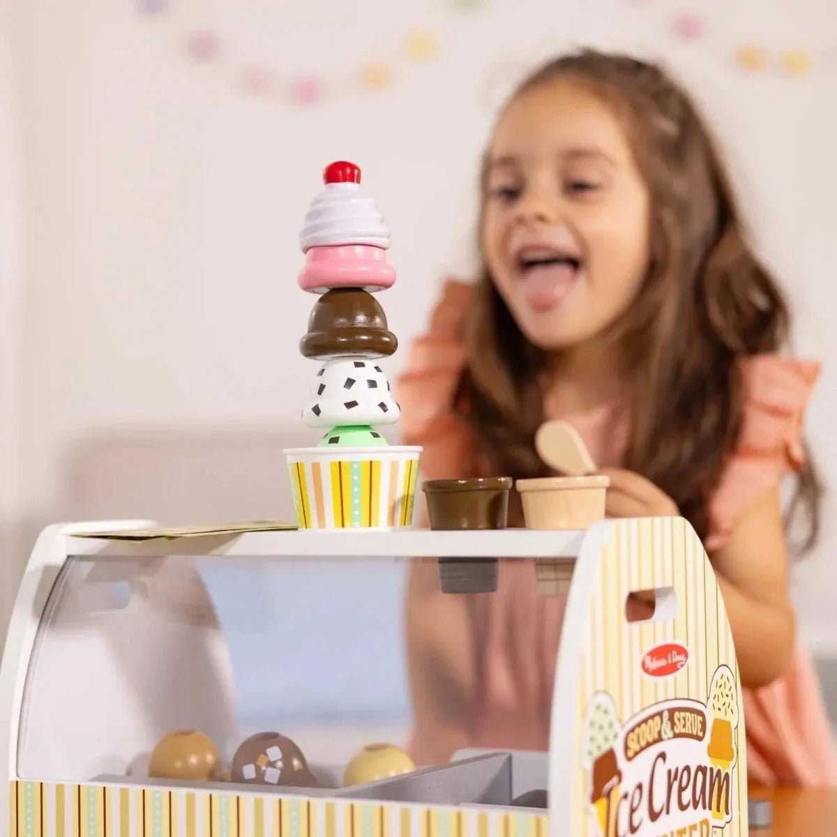 Melissa & Doug Wooden Ice Cream Counter Play Set | Luxury Home Accessories | Heulog Glow