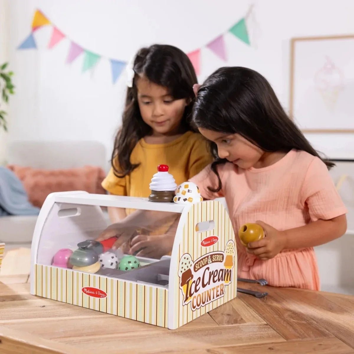 Melissa & Doug Wooden Ice Cream Counter Play Set | Luxury Home Accessories | Heulog Glow