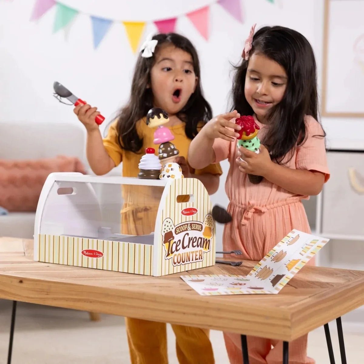 Melissa & Doug Wooden Ice Cream Counter Play Set | Luxury Home Accessories | Heulog Glow