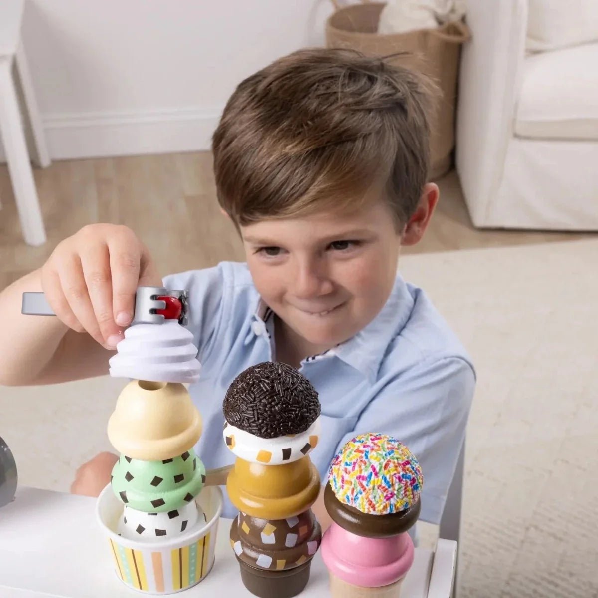 Melissa & Doug Wooden Ice Cream Counter Play Set | Luxury Home Accessories | Heulog Glow