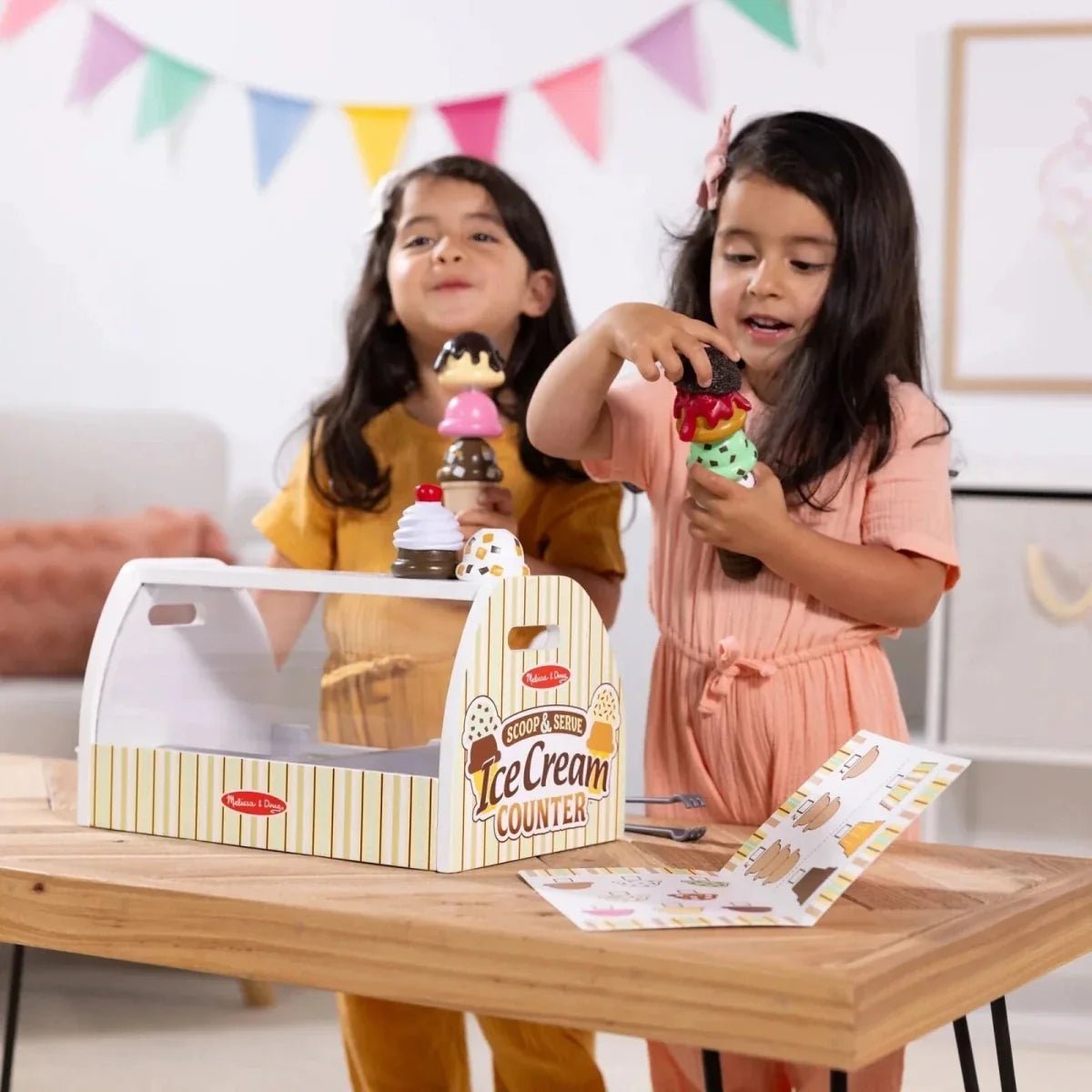 Melissa & Doug Wooden Ice Cream Counter Play Set | Luxury Home Accessories | Heulog Glow