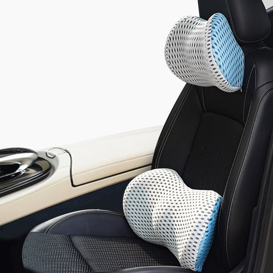 Memory Foam Car Headrest Lumbar Support Set | Luxury Home Accessories | Heulog Glow