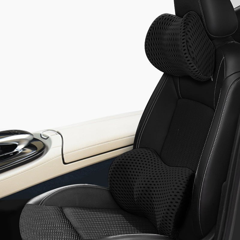 Memory Foam Car Headrest Lumbar Support Set | Luxury Home Accessories | Heulog Glow