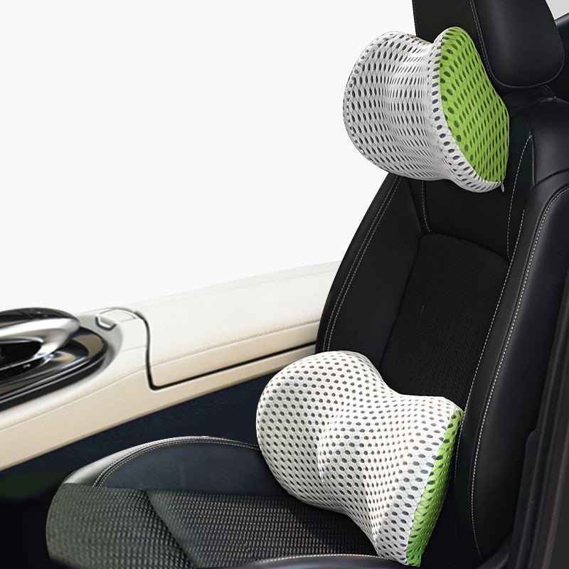 Memory Foam Car Headrest Lumbar Support Set | Luxury Home Accessories | Heulog Glow