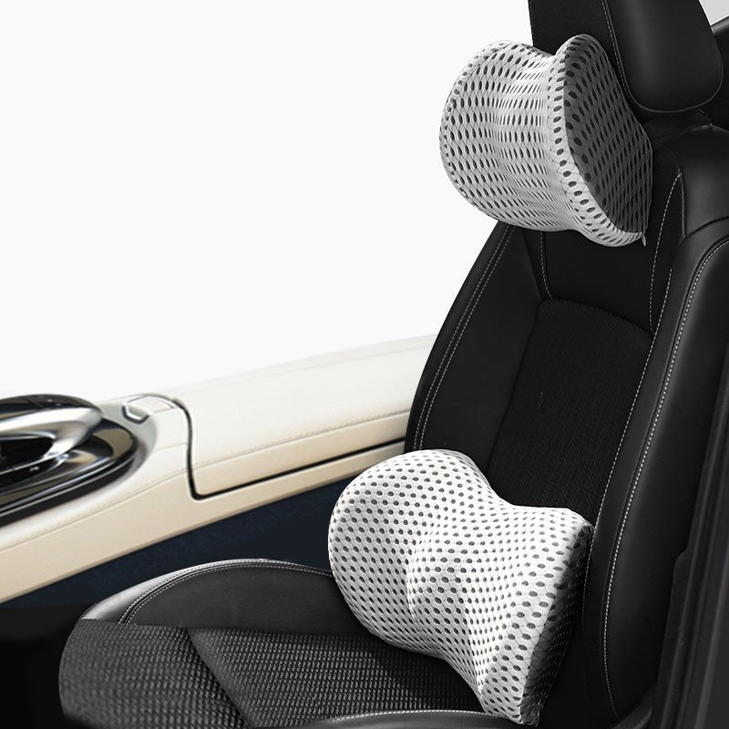 Memory Foam Car Headrest Lumbar Support Set | Luxury Home Accessories | Heulog Glow