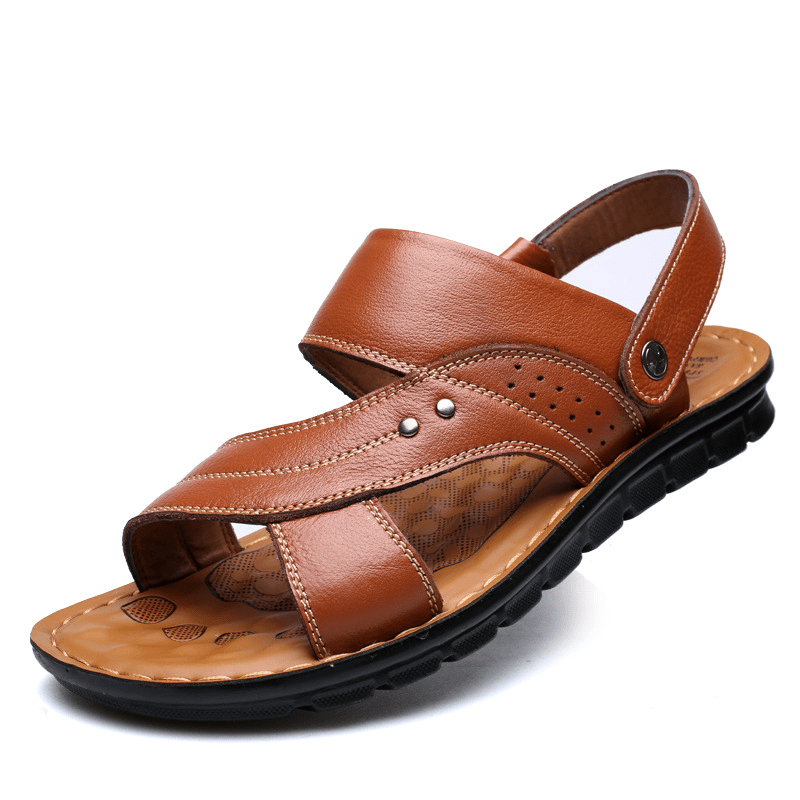 Men Sandals Summer Beach Shoes Adjustable Back Strap Design Slippers Slides | Luxury Home Accessories | Heulog Glow