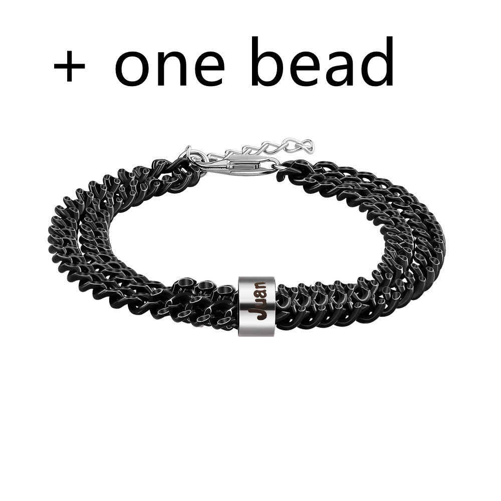 Men's Beaded Letter Bracelet Father's Day Gift | Luxury Home Accessories | Heulog Glow