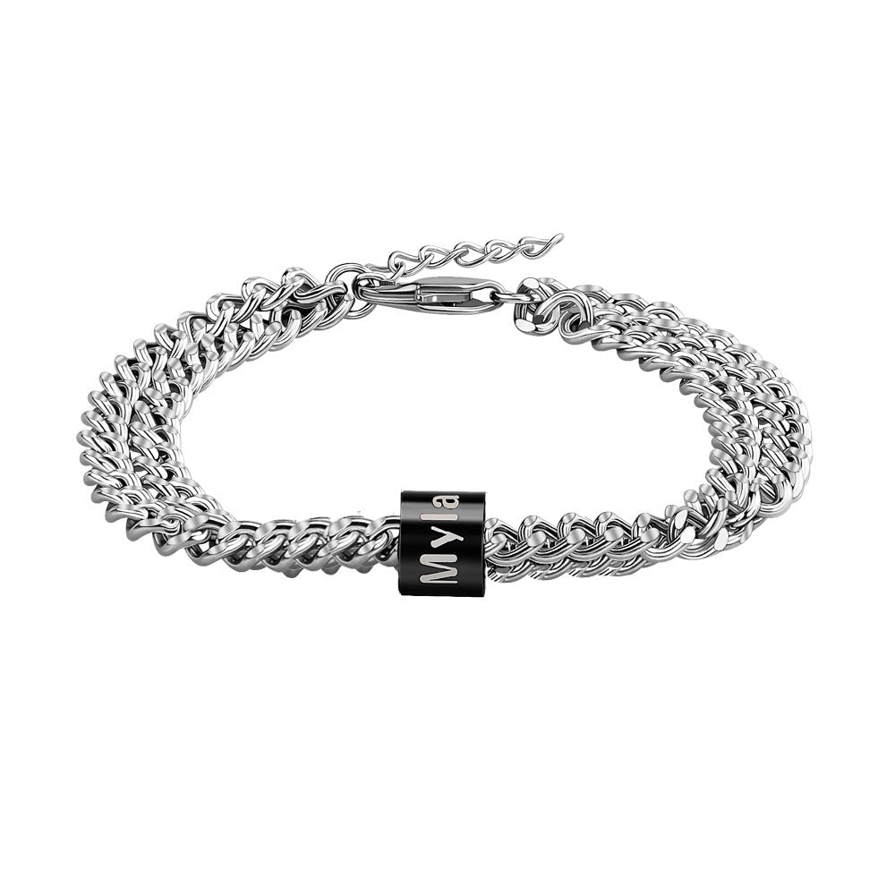 Men's Beaded Letter Bracelet Father's Day Gift | Luxury Home Accessories | Heulog Glow