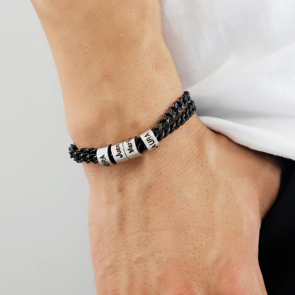 Men's Beaded Letter Bracelet Father's Day Gift | Luxury Home Accessories | Heulog Glow
