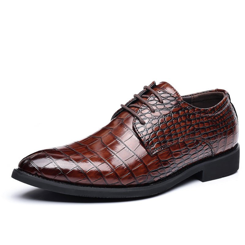 Men's Business Casual Shoes Fish Grain British Leather Shoes | Luxury Home Accessories | Heulog Glow