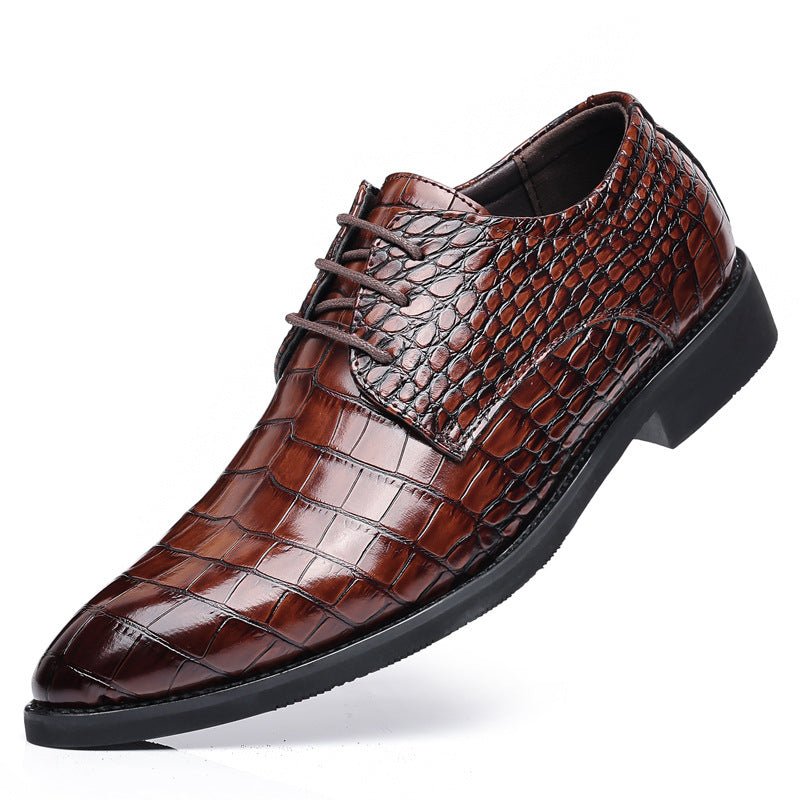 Men's Business Casual Shoes Fish Grain British Leather Shoes | Luxury Home Accessories | Heulog Glow