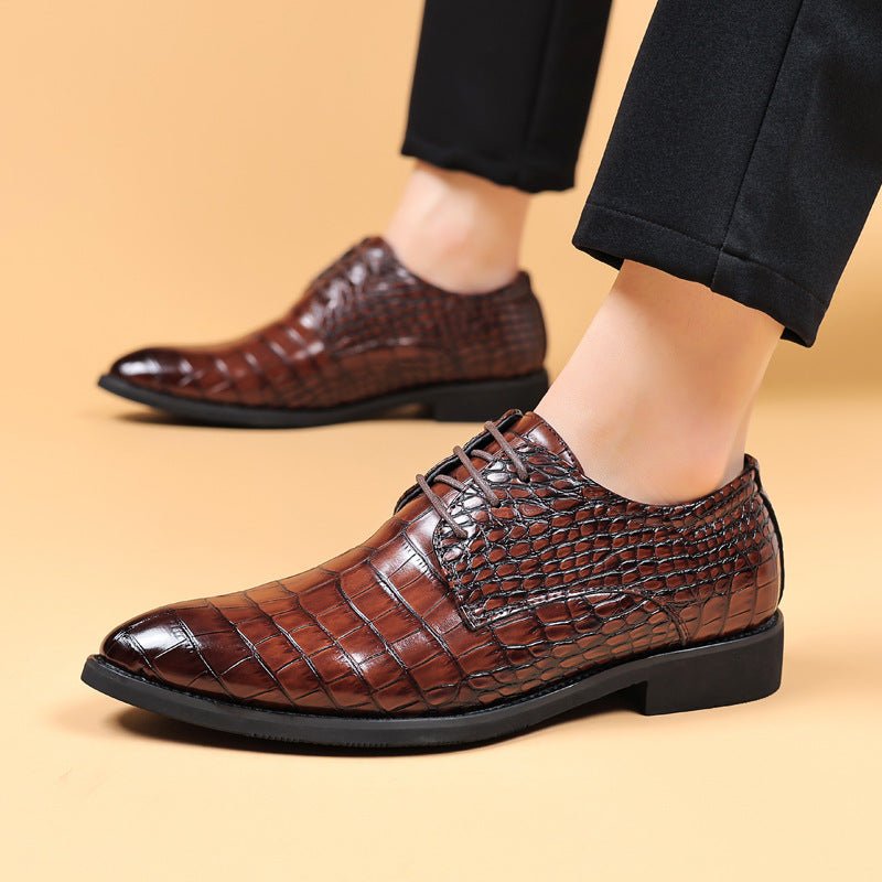 Men's Business Casual Shoes Fish Grain British Leather Shoes | Luxury Home Accessories | Heulog Glow