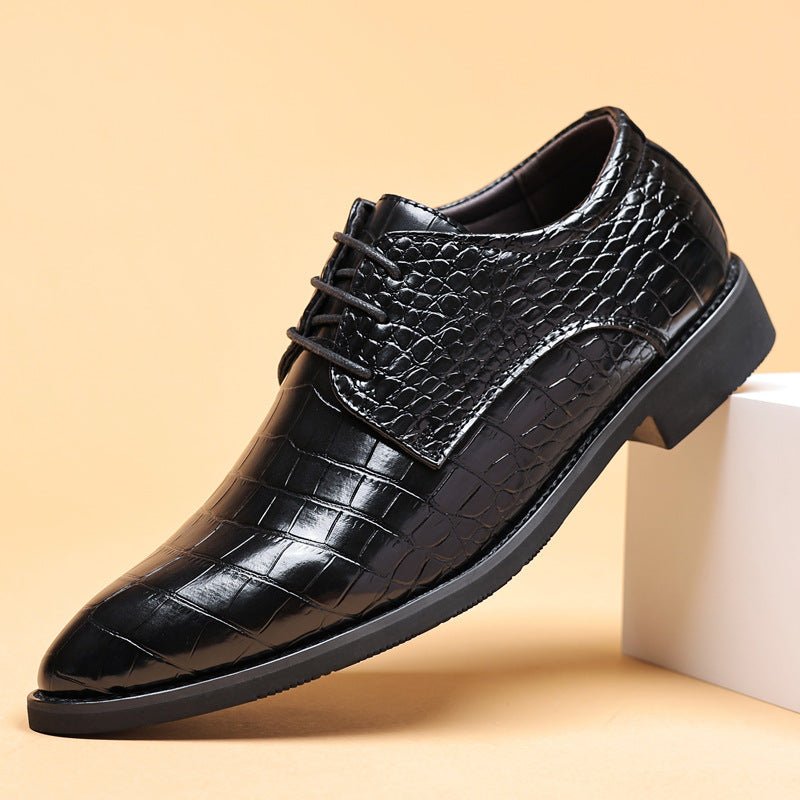 Men's Business Casual Shoes Fish Grain British Leather Shoes | Luxury Home Accessories | Heulog Glow