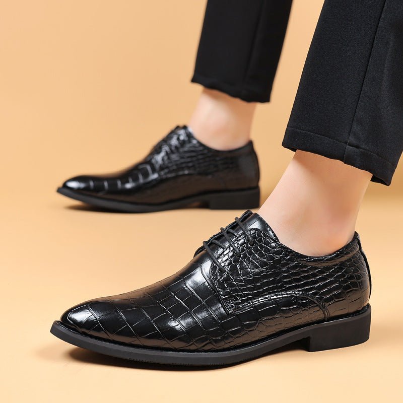 Men's Business Casual Shoes Fish Grain British Leather Shoes | Luxury Home Accessories | Heulog Glow