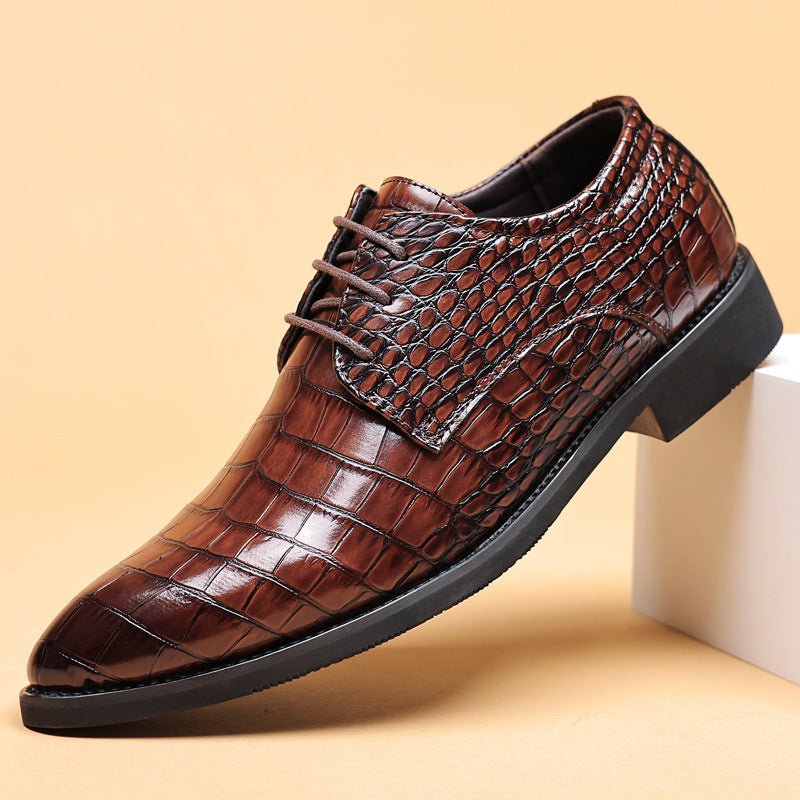Men's Business Casual Shoes Fish Grain British Leather Shoes | Luxury Home Accessories | Heulog Glow